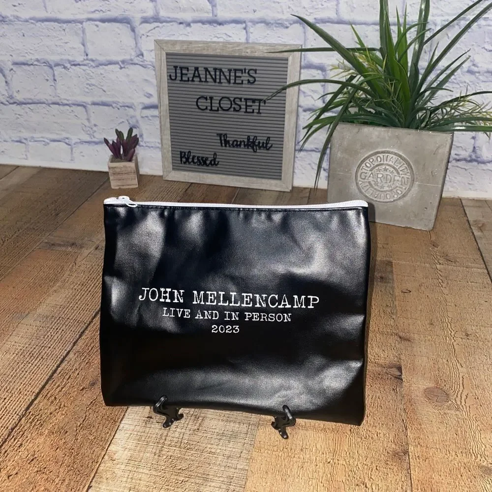 💜 John Mellencamp cosmetic Zipped Bag Live And In Person 2023 Tour New